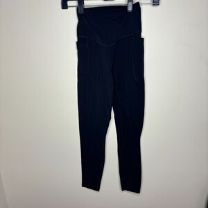 aerie womens 7/8 leggings black high rise size S